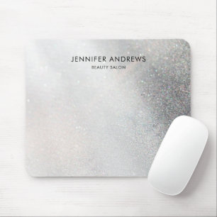 Modern Silver Glitter Salon Mouse Pad
