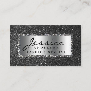 Modern Silver Glitter Stylish Business Card