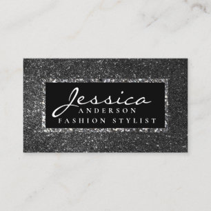 Modern Silver Glitter Stylish Business Card
