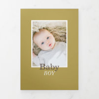 Modern Silver & Gold 6 Photo Collage Baby Birth