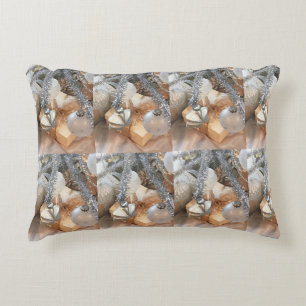 **MODERN SILVER & GOLD CHRISTMAS DESIGN** ACCENT PILLOW