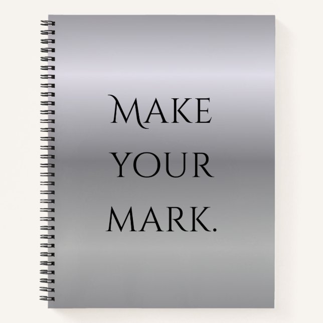 Modern Silver Gradient Motivational Personalized Notebook (Front)