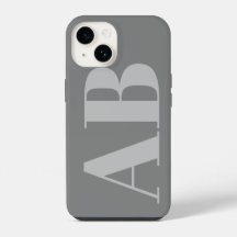 Modern Silver Grey initial minimal contemporary