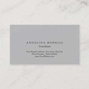 Modern Silver Grey Minimalist Consultant Manager Business Card