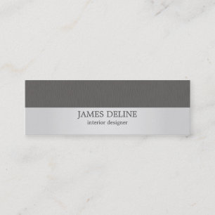 Modern Silver Grey Texture Interior Designer Mini Business Card