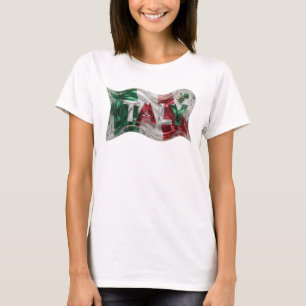Modern Silver ITALY 3D Text Art T-Shirt