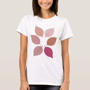 Modern Silver LEAVES OF AUTUMN Design T-Shirt