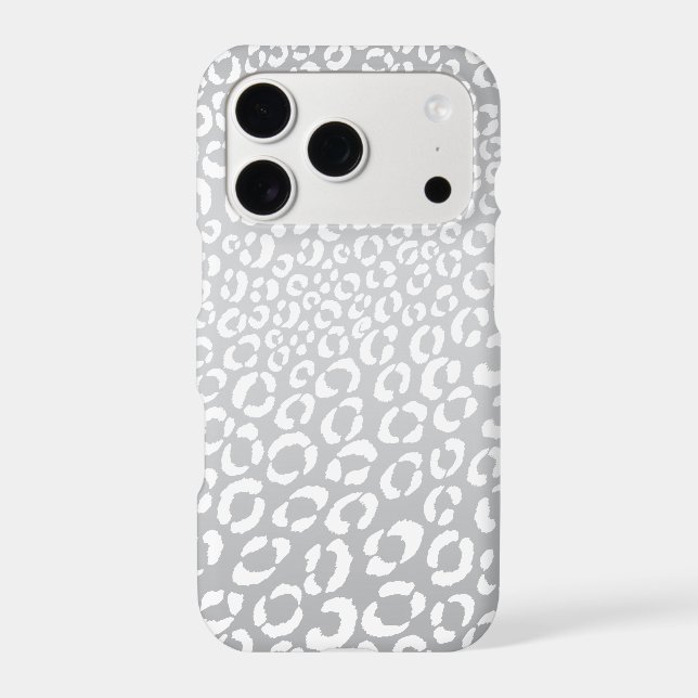 Modern Silver Leopard Spots Animal Print Pattern (Back)