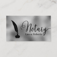 Modern Silver Loan Signing Agent Business Card