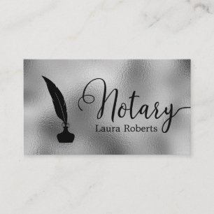 Modern Silver Loan Signing Agent Business Card