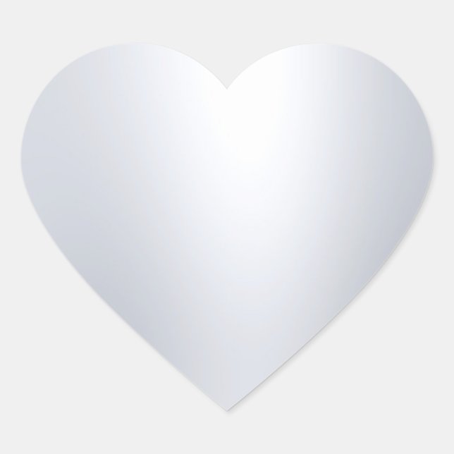Modern Silver Look Blank Template Glamourous Chic Heart Sticker (Front)