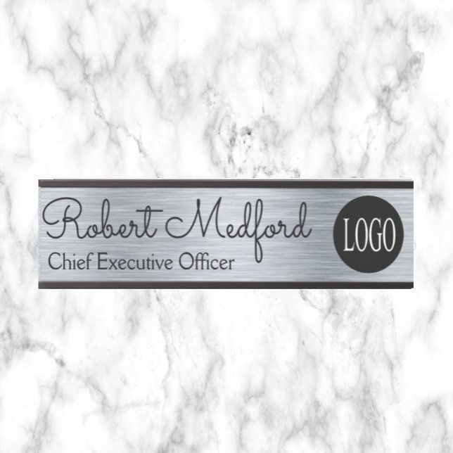 Modern Silver Look Logo Door Sign Name Plate (Creator Uploaded)