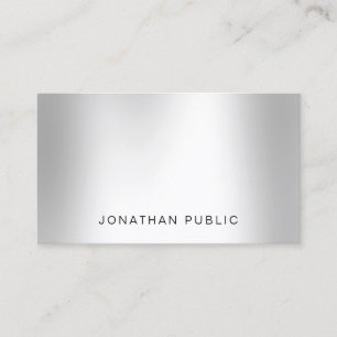 Modern Silver Look Professional Elegant Trendy Business Card