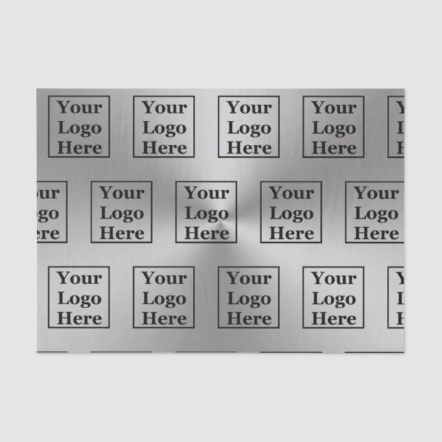 Modern Silver Look Template Your Logo Here Tissue Paper (Front)