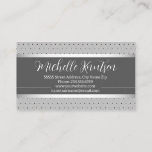 Modern Silver Makeup Artist Hair Salon  Business Card