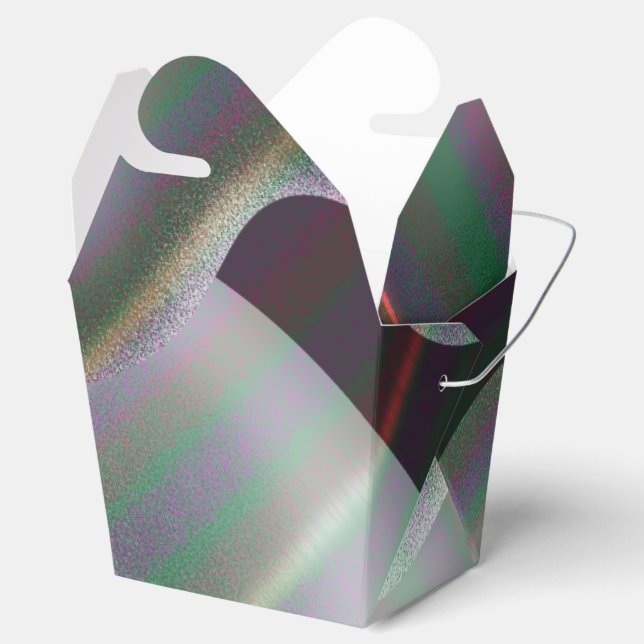 Modern silver mercury liquid abstract painting favor box (Opened)