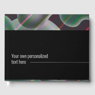 Modern silver mercury liquid abstract painting guest book