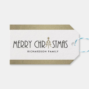 MODERN SILVER MERRY CHRISTMAS DOODLE HOLIDAY GIFT TAGS