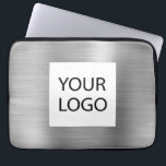 Modern Silver Metallic - Custom Logo Promotional Laptop Sleeve<br><div class="desc">Modern Silver Faux Metallic Stainless Steel Elegant Custom Logo Promotional Laptop Bag or Sleeve Promotional Case. This case can be customized to include your company or business logo.</div>