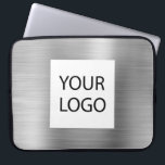 Modern Silver Metallic - Custom Logo Promotional Laptop Sleeve<br><div class="desc">Modern Silver Faux Metallic Stainless Steel Elegant Custom Logo Promotional Laptop Bag or Sleeve Promotional Case. This case can be customized to include your company or business logo.</div>