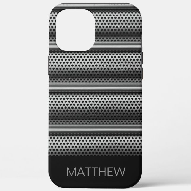 Modern Silver Monogram Case-Mate iPhone Case (Back)