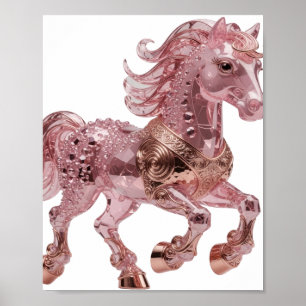 Modern Silver PINK UNICORN Bold Design Poster