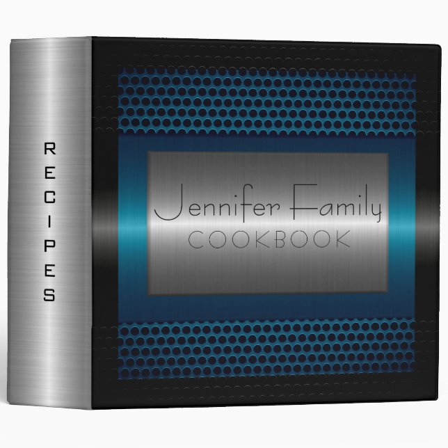 Modern Silver Stainless Steel Look Binder (Front/Spine)