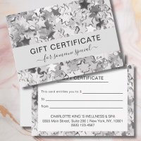Modern Silver Stars Business Gift Certificate
