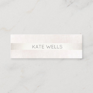 Modern Silver Stripe White Marble Professional Mini Business Card
