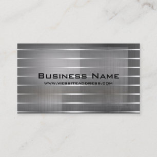 Modern Silver Stripes Business Cards