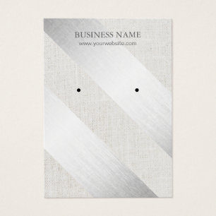 Modern Silver Stripes Faux Linen Earring Display