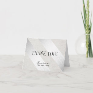 Modern Silver Stripes Salon Spa Business Thank You
