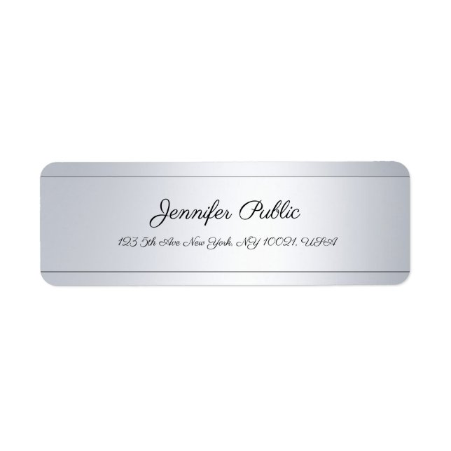 Modern Silver Template Handwritten Script Text (Front)
