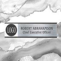 Modern Silver Your Logo Door Sign