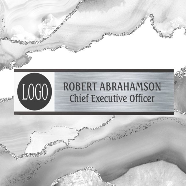 Modern Silver Your Logo Door Sign (Creator Uploaded)