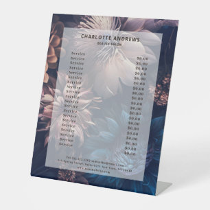 Modern Simpe Floral Boho Salon Pedestal Sign