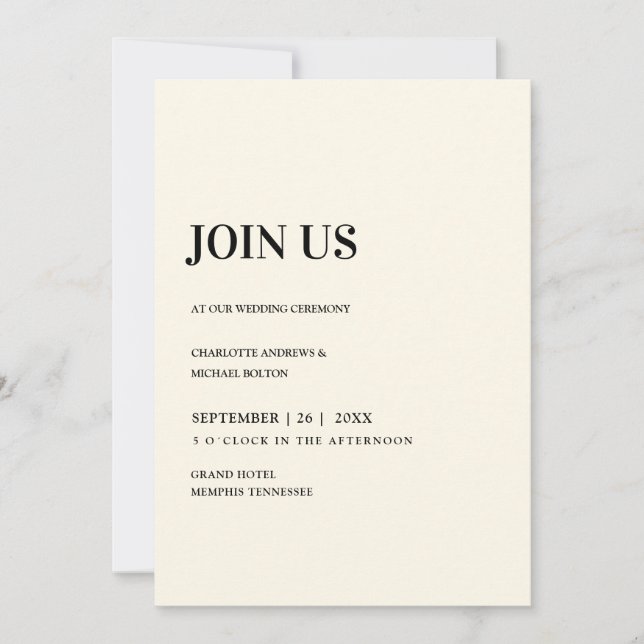 Modern, simpel, elegant, beige Invitation (Front)