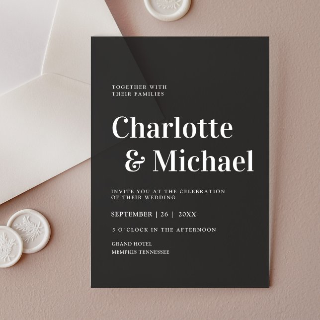 Modern, simpel, elegant, dark grey acrylic invitations (Modern, simpel, elegant, dark grey acrylic invitations)
