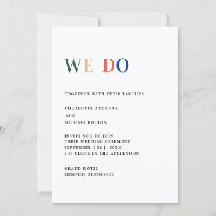 Modern, simpel, frisch Hochzeit Einladung Invitation