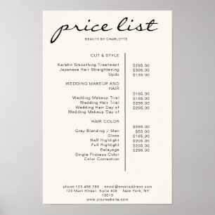 Modern Simpel Price List Poster