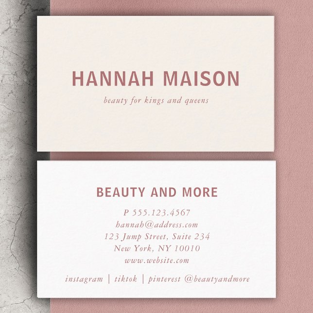 Modern, simpel, professional, salon, beige business card (Creator Uploaded)