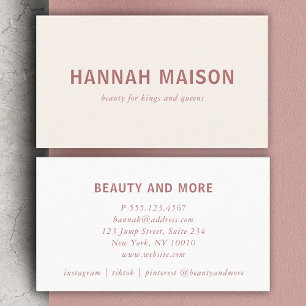 Modern, simpel, professional, salon, beige business card