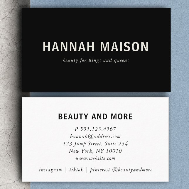 Modern, simpel, professional, salon, black business card (Creator Uploaded)