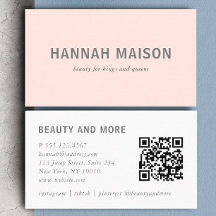 Modern, simpel, professional, salon, light-pink, business card