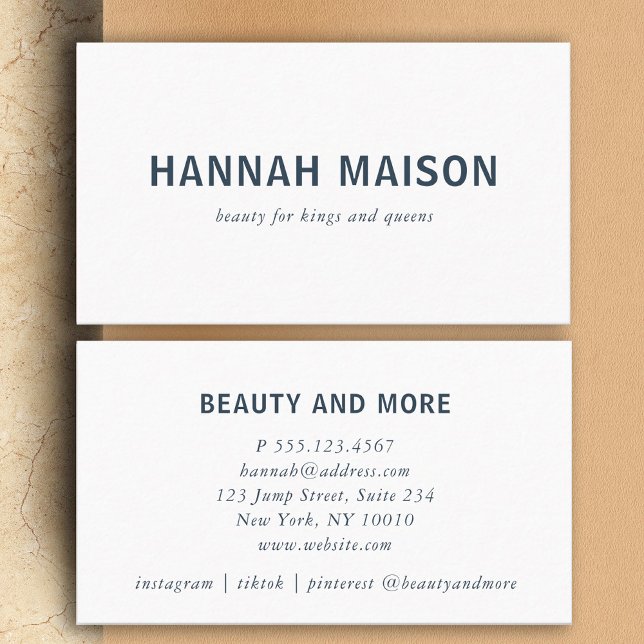 Modern, simpel, professional, salon, white business card (Creator Uploaded)