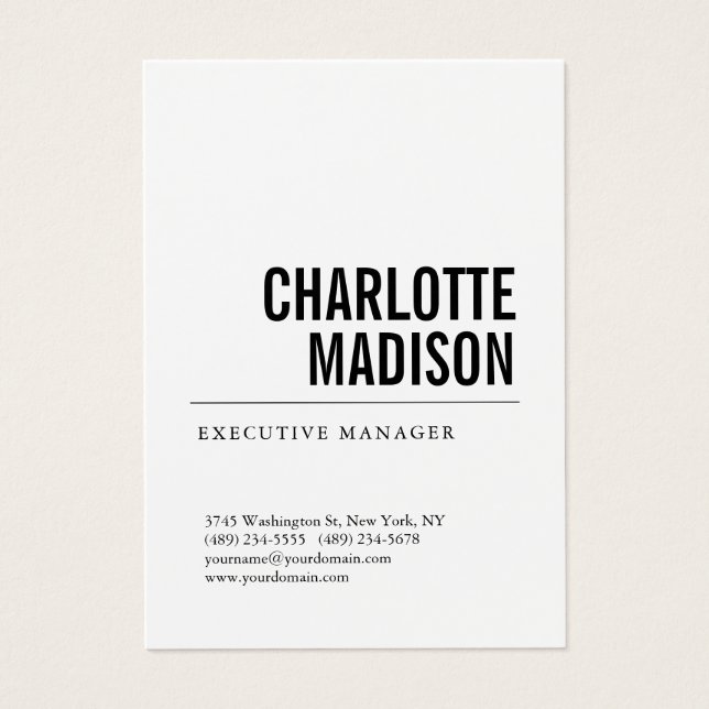 Modern Simpl Trendye Minimalist Plain Profile Card (Front)