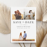 Modern Simple 3 Photo Collage Wedding Save The Date<br><div class="desc">Create your own wedding save the date cards featuring 3 of your favourite photos. Modern typography design with simple 3 photo collage.</div>
