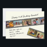 Modern Simple 7 Photo Film Strip Birthday Card<br><div class="desc">Film strip birthday card to highlight wonderful memories of you and your friend thourgh the years. Includes a special message which can also be edited to better suit a more personal message for a special friend. The photo strip in on an icory background with black text. Use the zazzle design...</div>
