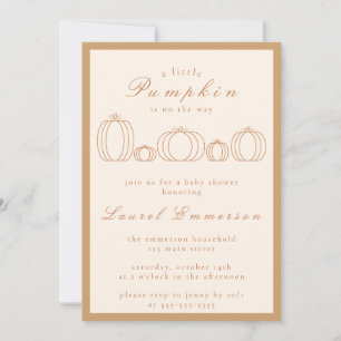 Modern Simple A Little Pumpkin Baby Shower Invitation