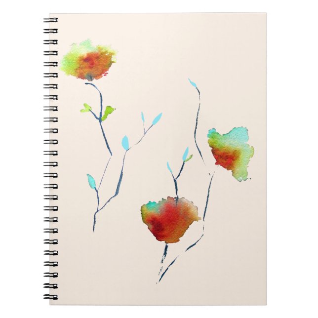 Modern simple abstract flower art design notebook (Front)